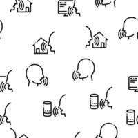 Voice Control Seamless Pattern Vector