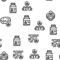Caviar Seafood Product Seamless Pattern Vector