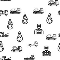 Tow Truck Transport Seamless Pattern Vector