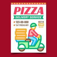 vector de banner de promoción de servicio de entrega de pizza