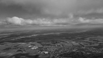 High Angle View of British Landscape in Classic Black and White Style photo