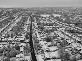 High Angle View of City in Classic Black and White photo