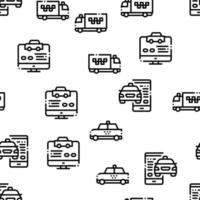 Online Taxi Seamless Pattern Vector