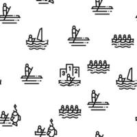 Canoeing Seamless Pattern Vector