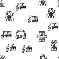 Singing Song Seamless Pattern Vector