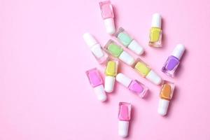 Nail polish variety, enamel bottles photo