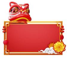 Chinese new year, lion dance with frame, 3d rendering photo