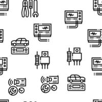 Radio Repair Service Seamless Pattern Vector