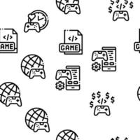 Video Game Development Seamless Pattern Vector