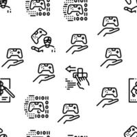 Video Game Development Seamless Pattern Vector