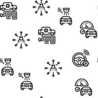 Smart Car Technology Seamless Pattern Vector