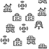 Smart Car Technology Seamless Pattern Vector