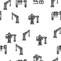 Crane Building Machine Seamless Pattern Vector