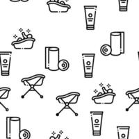 Bathing Baby Tool Seamless Pattern Vector