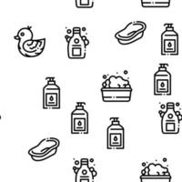 Bathing Baby Tool Seamless Pattern Vector