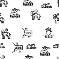 Rescuer Equipment Seamless Pattern Vector