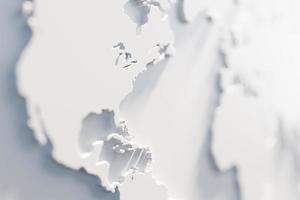 Extruded World map close up 3d render photo