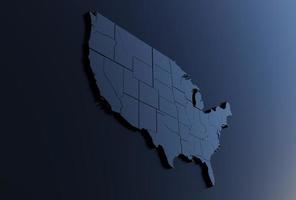 mapa extruido de america usa 3d render foto