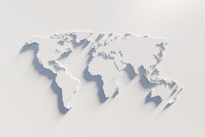 Extruded World map 3d render photo