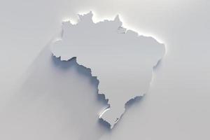 mapa extruido de brasil 3d render foto