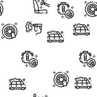 Car Wash Auto Service Seamless Pattern Vector