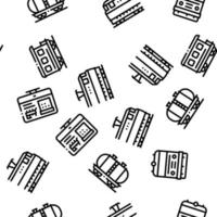 Train Rail Transport Seamless Pattern Vector