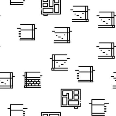 House Foundation Base Seamless Pattern Vector