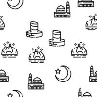 Hajj Islamic Religion Seamless Pattern Vector