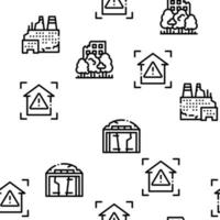 Broken House Building Seamless Pattern Vector