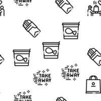 Take Away Food And Drink Delivery Seamless Pattern Vector