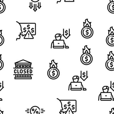 Bankruptcy Business Seamless Pattern Vector