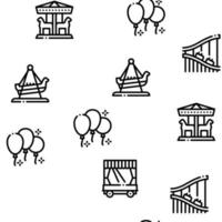 Amusement Park Seamless Pattern Vector