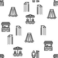 Water Park Attraction Seamless Pattern Vector