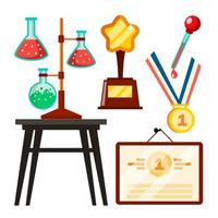 Icons Scientists Discovery Study Vector. Isolated Flat Cartoon Illustration vector