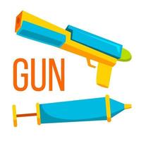 Gun Toy Vector. Water And Bullet. Isolated Flat Cartoon Illustration vector