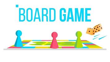 Board Game Vector. Field Space. Logical Table Game For Kids. Isolated Flat Cartoon Illustration vector