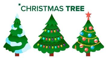 Christmas Tree Vector. Holiday Decoration winter Element. Happy New Year. Isolated Cartoon Illustration vector