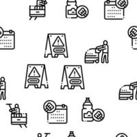 Cleaning Service Tool Seamless Pattern Vector