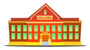 College Building Vector. Modern University Academy. Isolated Flat Cartoon Illustration vector