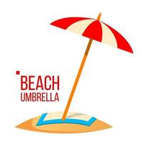 Beach Umbrella Vector. Sand Beach. Summer Vacation. Isolated Flat Cartoon Illustration vector