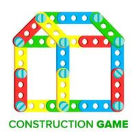 Construction Game Vector. Developing Child Toy. Structure Symbol. Isolated Flat Cartoon Illustration vector