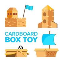 Cardboard Toy Vector. Playground Activity. Box Isolated Flat Cartoon Illustration vector