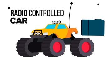 Radio Controlled Car Toy Vector. Isolated Flat Cartoon Illustration vector