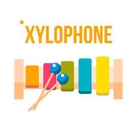 Xylophone Vector. Musical Child Instrument. Isolated Flat Cartoon Illustration vector