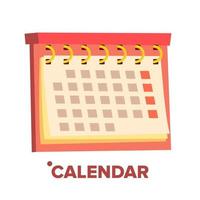 Calendar Icon Vector. Annual Object. Date. Isolated Flat Cartoon Illustration vector