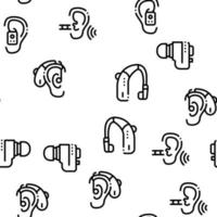 Hearing Human Sense Seamless Pattern Vector