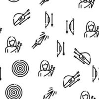 Archery Activity Sport Seamless Pattern Vector