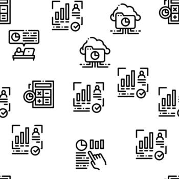 Statistician Assistant Seamless Pattern Vector