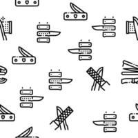 Knife Making Utensil Seamless Pattern Vector