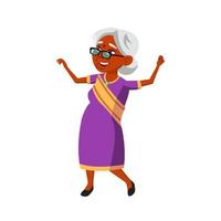 Elderly Woman Dancing Indian National Dance Vector